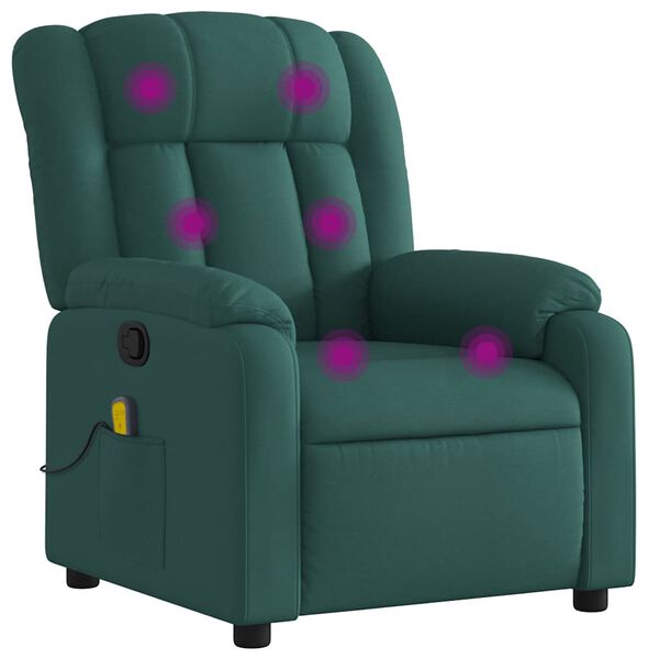vidaXL Massage Recliner Chair Dark Green