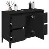 vidaXL Sink Cabinet Black Engineered wood Standard Sink Cabinet