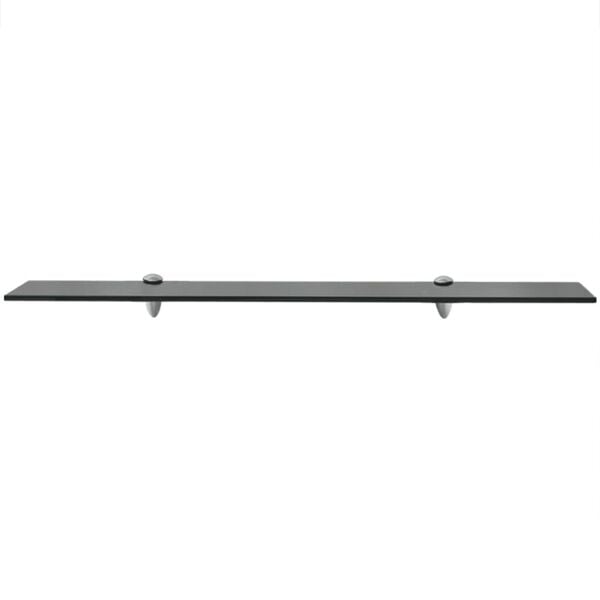 vidaXL Floating Shelf Set of 2 Black Tempered safety glass 31.5 x 3.9 in