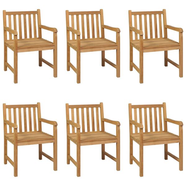vidaXL Garden Dining Set Natural Teak Solid Teak Wood 7-Piece Set