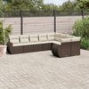 vidaXL Garden Sofa Set Brown and cream white PE rattan Large Modular