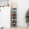 vidaXL Shoe Cabinet High gloss white Engineered wood Tall and narrow