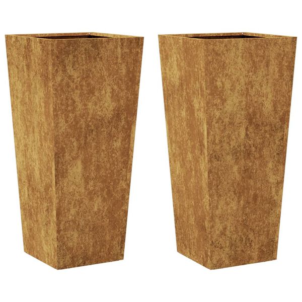 vidaXL Garden Planter Set of 2 Brown Weathering Steel Heavy Duty