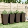 vidaXL Garden Planter Set of 4 Brown Polypropylene Medium