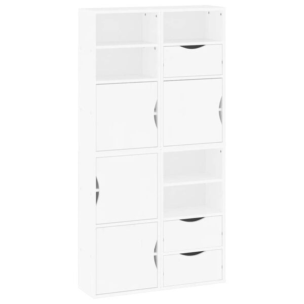 vidaXL Side Cabinet White Solid Pine Wood, Engineered Wood Medium