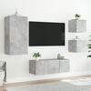 vidaXL TV Wall Unit Concrete Grey Engineered Wood Television Unit Modern