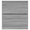 vidaXL Shoe Cabinet Gray Sonoma 31.5"x8.3"x34.4" Engineered Wood
