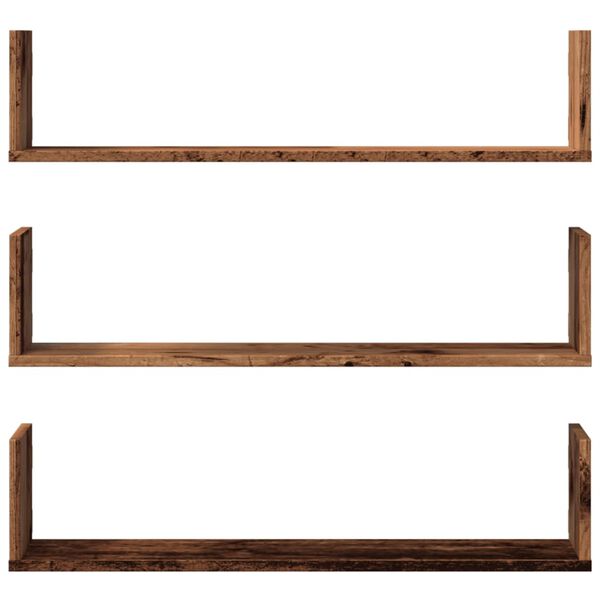 vidaXL Wall Shelf Old wood Engineered wood Medium Wall Shelf