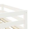 vidaXL Kids'Loft Bed White, Pink Solid Pine Wood, Polyester