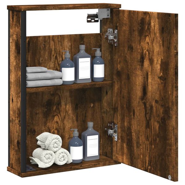 vidaXL Bathroom Mirror Cabinet Smoked oak