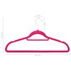 vidaXL Hanger Set of 50 Pink ABC plastic, zinc alloy, velvet Standard