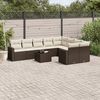 vidaXL Garden Sofa Set Brown PE Rattan Large UV-resistant materials
