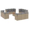 vidaXL Garden Sofa Set Beige Poly Rattan Large Modular Garden Sofa Set