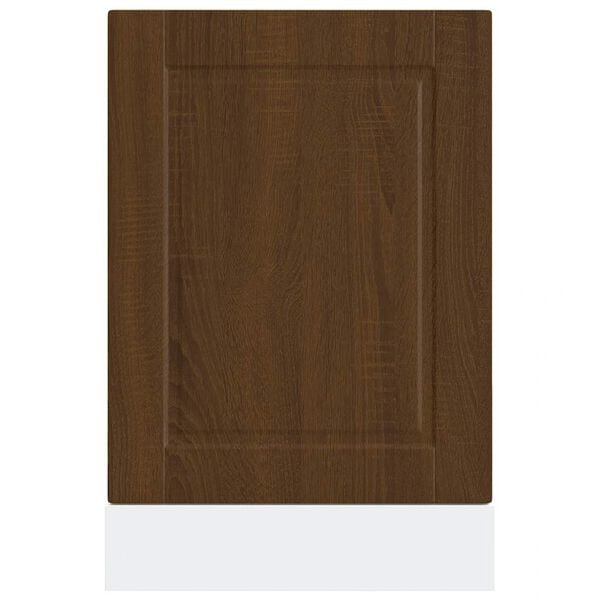 vidaXL Dishwasher Panel Brown oak Engineered wood 17.7x0.6x26.4 in
