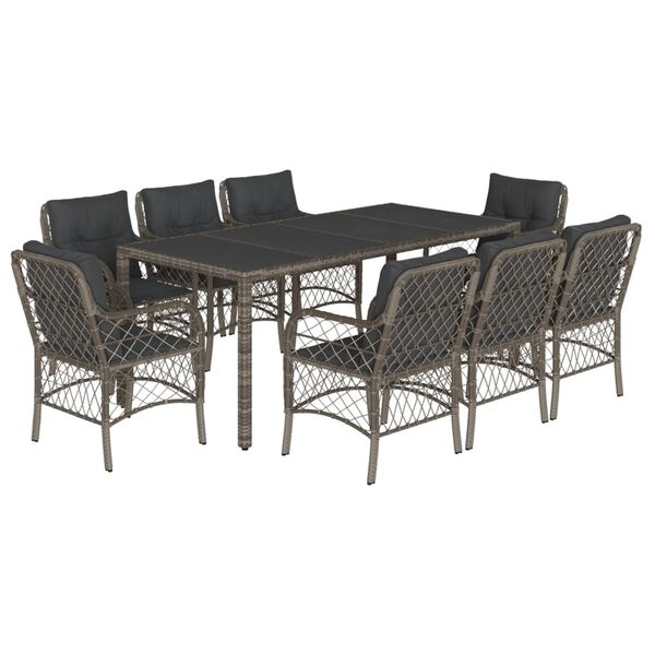 vidaXL Garden Dining Set Grey