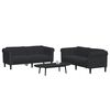 vidaXL Sofa Set Black Velvet, plywood, solid wood Large Durable