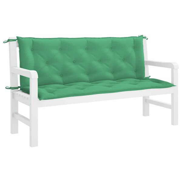 vidaXL Garden Bench Cushion Set of 2 Green Oxford fabric (100% polyester)