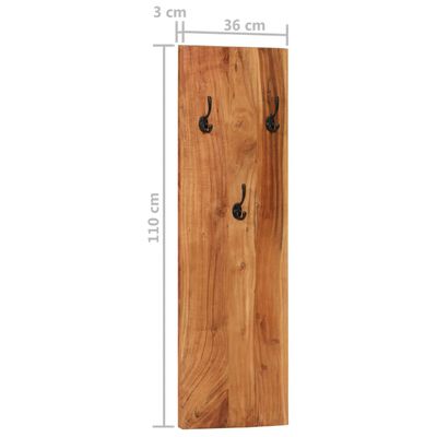 vidaXL Wall-mounted Coat Racks 2 pcs 14.2"x1.2"x43.3" Solid Acacia Wood