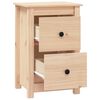vidaXL Bedside Cabinet Set of 2 Solid pinewood 15.7x13.8x24.2 in
