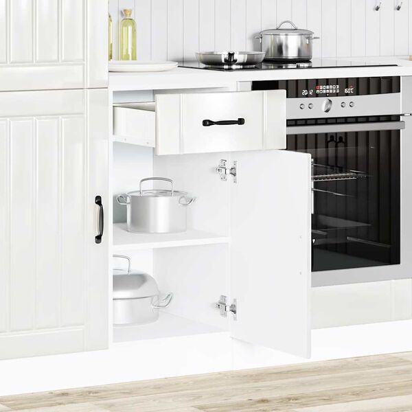 vidaXL Kitchen Base Cabinet Shiny White Engineered Wood Medium