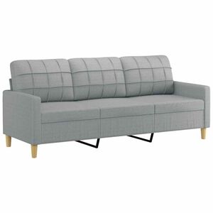 vidaXL 3-seater Sofa Light Grey Fabric (100% polyester), metal, textilene