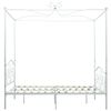 vidaXL Bed Frame White Metal Double Decorative Inlays Bed Frame