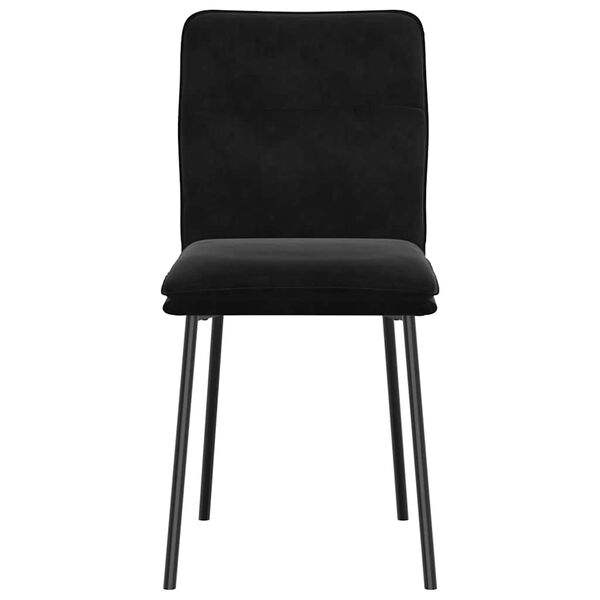 vidaXL Dining Chair Set of 4 Black Velvet (100% polyester), plywood, metal