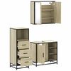 vidaXL Bathroom Furniture Set Sonoma Oak Engineered Wood, Metal, Glass