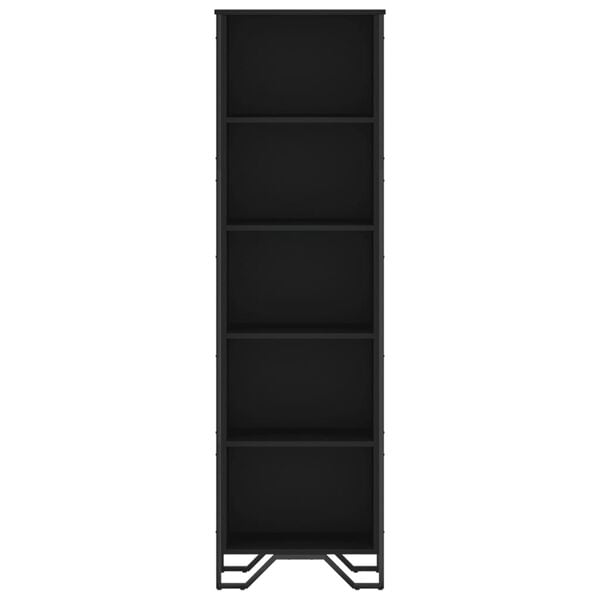 vidaXL Bookcase Black Engineered wood and metal Bookcase Rectangular