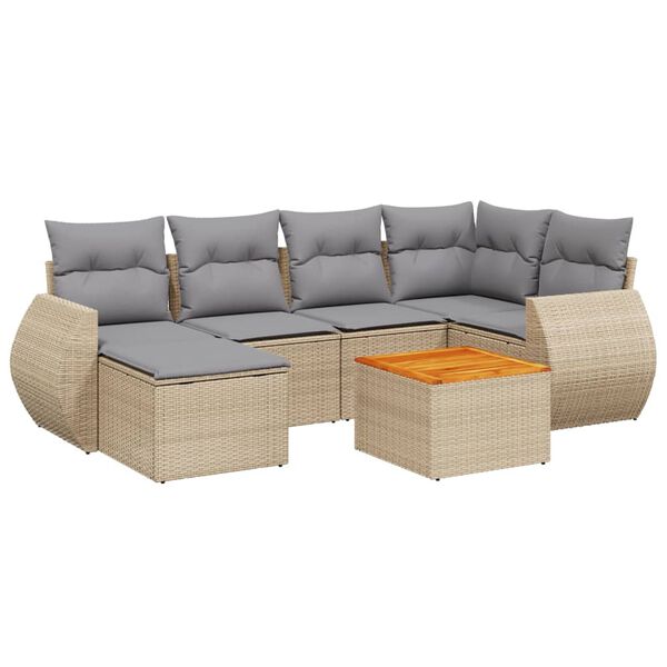 vidaXL Garden Sofa Set Beige and Light Grey