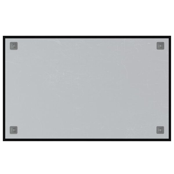 vidaXL Wall-mounted Magnetic Board Black 31.5"x19.7" Tempered Glass