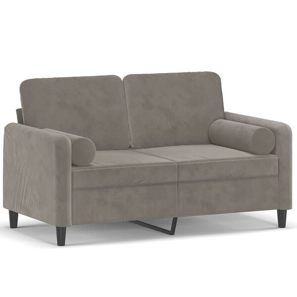 vidaXL 2-seater Sofa Light grey Velvet (100% polyester), metal, plywood