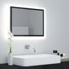 vidaXL Mirror High gloss grey Engineered wood, acrylic 23.6x3.3x14.6 in