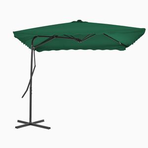 vidaXL Garden Parasol Green Polyester, Steel Large