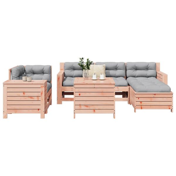 vidaXL Garden Sofa Set Reddish-brown Solid Douglas Fir wood Modular