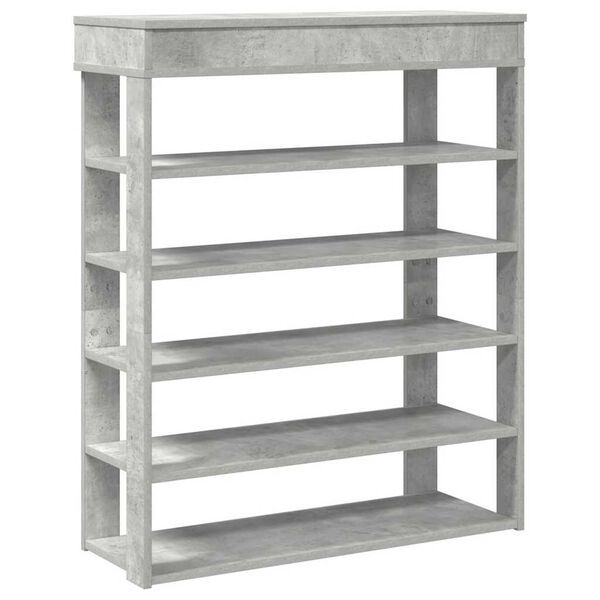 vidaXL Shoe Rack Concrete Gray Engineered Wood Slim Shoe Rack