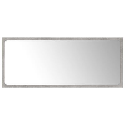 vidaXL Bathroom Mirror Concrete Gray 35.4"x0.6"x14.6" Engineered Wood
