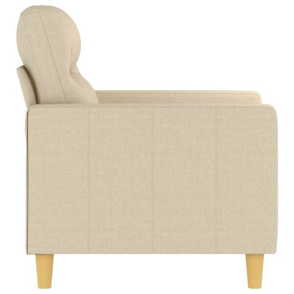 vidaXL Sofa Chair Cream Polyester Single Armchair Rectangular Modern
