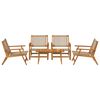 vidaXL Garden Chairs with Table 5 pcs Beige 35.4" x 17.7" x 15.7