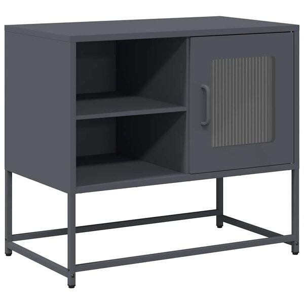 vidaXL TV Cabinet Anthracite Cold-Rolled Steel Medium TV Cabinet