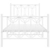 vidaXL Bed Frame White Steel Twin Bed Frame Rectangular Modern