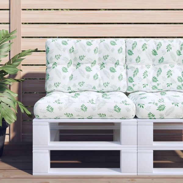 vidaXL Pallet Cushion Leaf Pattern 100% Polyester 23.6 x 23.6 in