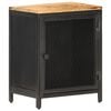 vidaXL Bedside Cabinet Black Solid rough mango wood, powder-coated iron