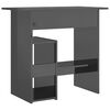 vidaXL Desk High gloss gray Engineered wood 31.5x17.7x29.1 in Desk