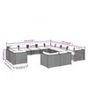 vidaXL Garden Lounge Set Gray, Anthracite PE rattan Large