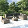 vidaXL Garden Lounge Set Grey Poly Rattan, Powder-Coated Steel Modular
