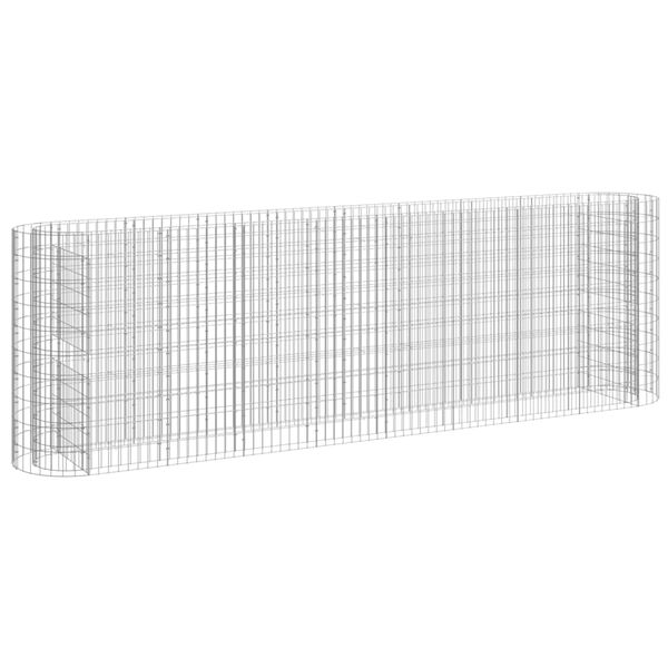 vidaXL Gabion Raised Bed Silver Galvanized Iron Large Durable