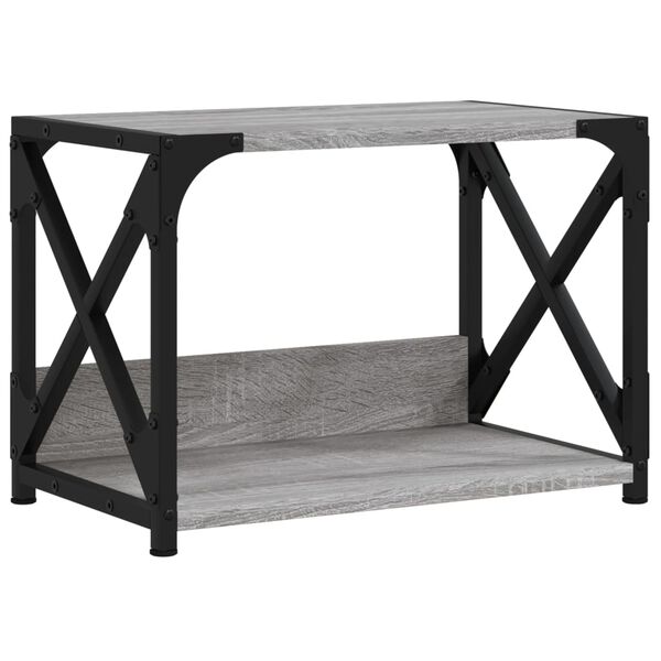 vidaXL Printer Stand 2-Tier Gray Sonoma 17.3"x10.2"x12.4" Engineered Wood