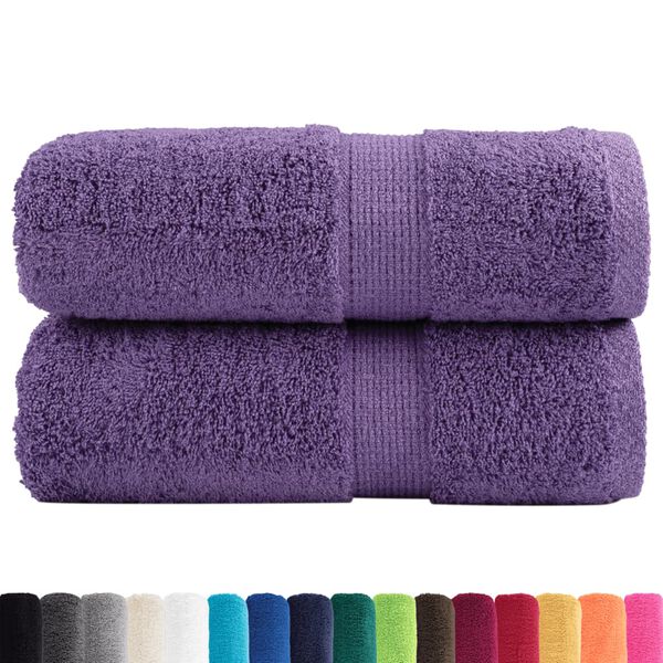 vidaXL Guest Towel Set of 2 Purple 100% cotton 11.8 x 19.7 in