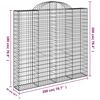 vidaXL Gabion Basket Set of 3 Silver Galvanized Iron Durable